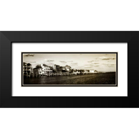 North River Channel Black Modern Wood Framed Art Print with Double Matting by Hausenflock, Alan