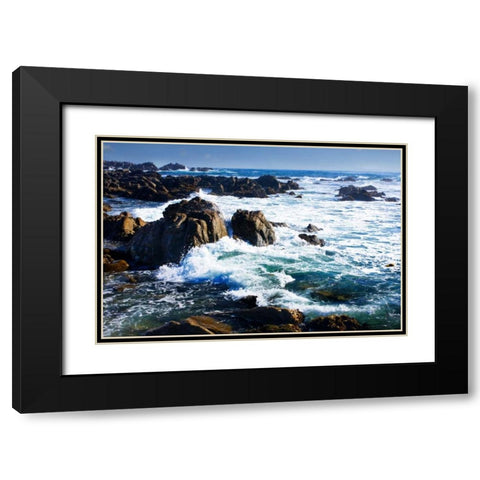 Churning Surf Black Modern Wood Framed Art Print with Double Matting by Hausenflock, Alan