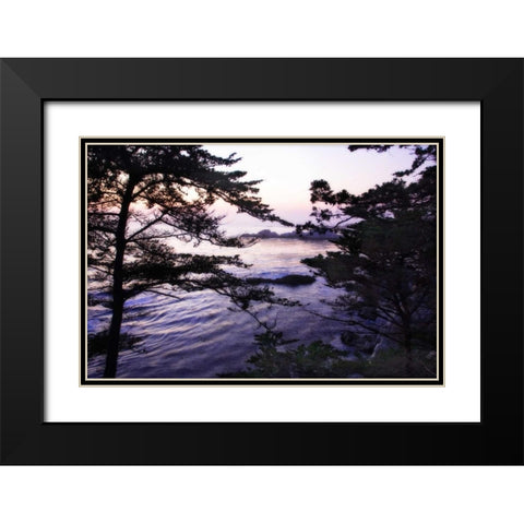 Carmel Highlands Sunset I Black Modern Wood Framed Art Print with Double Matting by Hausenflock, Alan