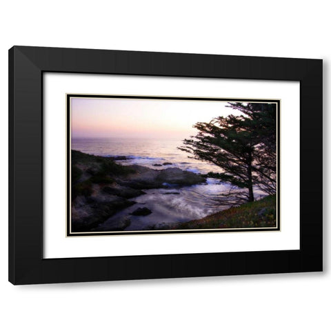 Carmel Highlands Sunset II Black Modern Wood Framed Art Print with Double Matting by Hausenflock, Alan