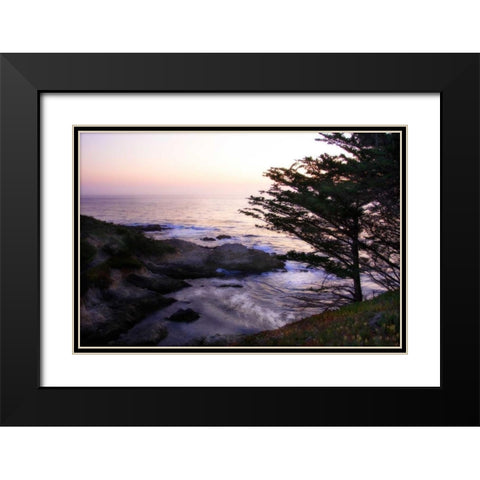 Carmel Highlands Sunset II Black Modern Wood Framed Art Print with Double Matting by Hausenflock, Alan