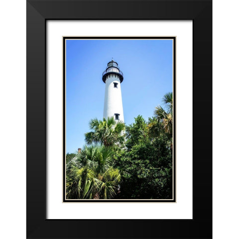 Saint Simons Lighthouse I Black Modern Wood Framed Art Print with Double Matting by Hausenflock, Alan