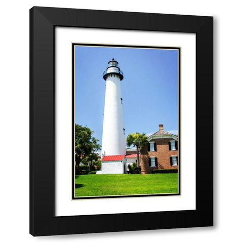 Saint Simons Lighthouse II Black Modern Wood Framed Art Print with Double Matting by Hausenflock, Alan