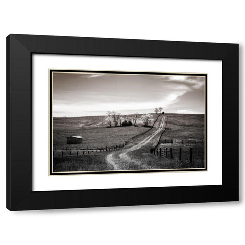 Lonely Road I Black Modern Wood Framed Art Print with Double Matting by Hausenflock, Alan