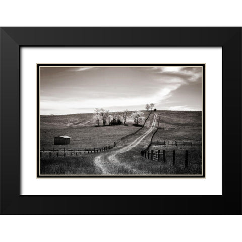 Lonely Road I Black Modern Wood Framed Art Print with Double Matting by Hausenflock, Alan