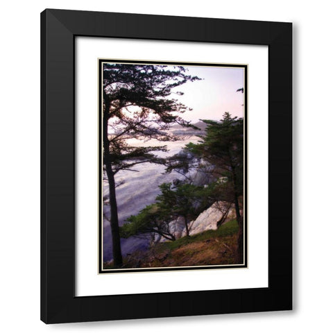 Carmel Highlands Sunset III Black Modern Wood Framed Art Print with Double Matting by Hausenflock, Alan