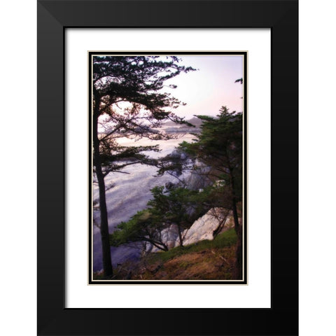 Carmel Highlands Sunset III Black Modern Wood Framed Art Print with Double Matting by Hausenflock, Alan