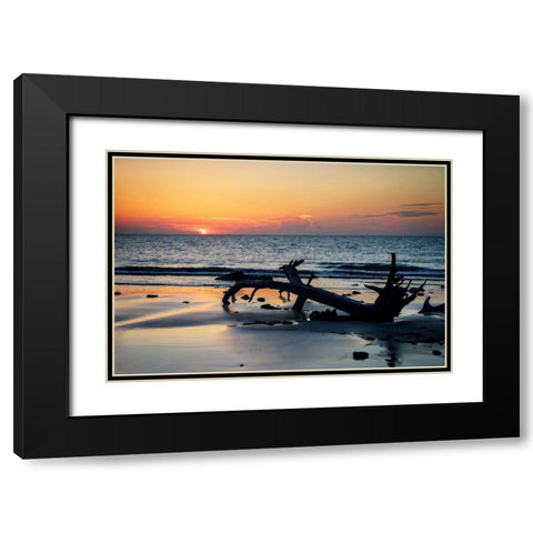 Jekyll Island Sunrise I Black Modern Wood Framed Art Print with Double Matting by Hausenflock, Alan