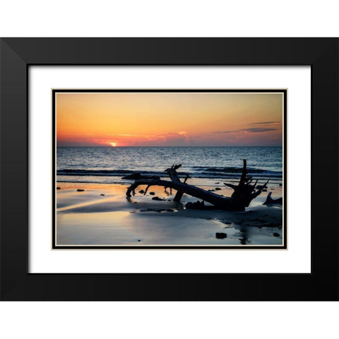 Jekyll Island Sunrise I Black Modern Wood Framed Art Print with Double Matting by Hausenflock, Alan