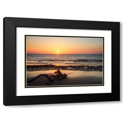 Jekyll Island Sunrise II Black Modern Wood Framed Art Print with Double Matting by Hausenflock, Alan