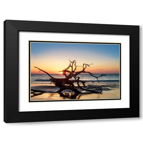 Jekyll Island Sunrise III Black Modern Wood Framed Art Print with Double Matting by Hausenflock, Alan