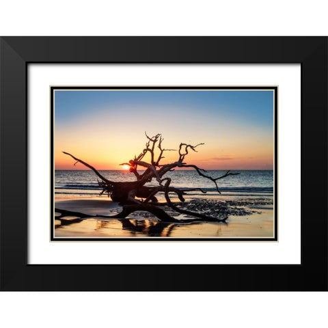 Jekyll Island Sunrise III Black Modern Wood Framed Art Print with Double Matting by Hausenflock, Alan