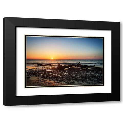 Jekyll Island Sunrise IV Black Modern Wood Framed Art Print with Double Matting by Hausenflock, Alan