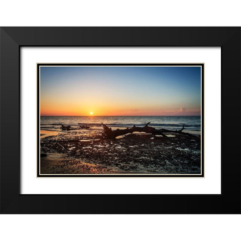 Jekyll Island Sunrise IV Black Modern Wood Framed Art Print with Double Matting by Hausenflock, Alan