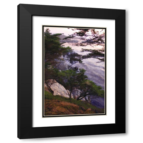 Carmel Highlands Sunset IV Black Modern Wood Framed Art Print with Double Matting by Hausenflock, Alan