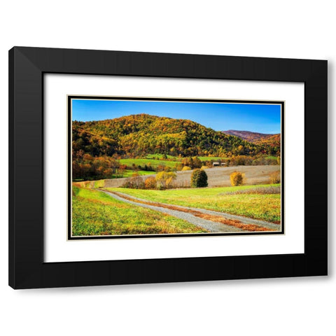 Autumn Hills Farm Black Modern Wood Framed Art Print with Double Matting by Hausenflock, Alan