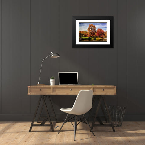 Autumn by the River II Black Modern Wood Framed Art Print with Double Matting by Hausenflock, Alan