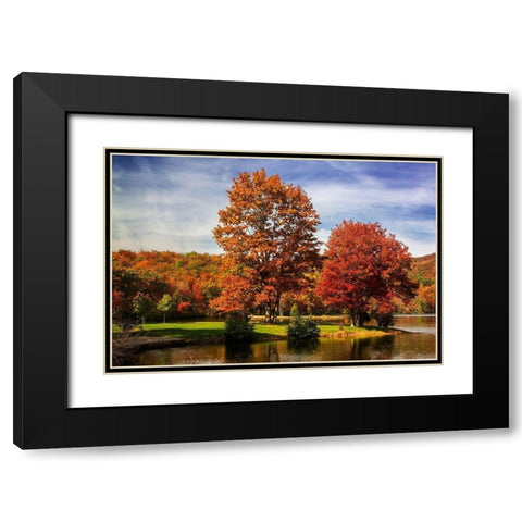 Autumn by the River II Black Modern Wood Framed Art Print with Double Matting by Hausenflock, Alan