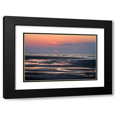 Pink Sun in Haze Black Modern Wood Framed Art Print with Double Matting by Hausenflock, Alan