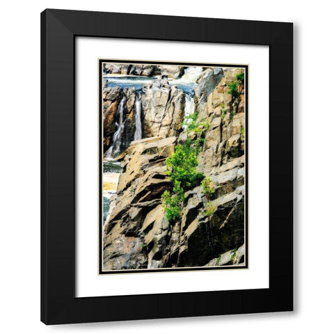 Cascading Water I Black Modern Wood Framed Art Print with Double Matting by Hausenflock, Alan