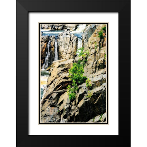 Cascading Water I Black Modern Wood Framed Art Print with Double Matting by Hausenflock, Alan