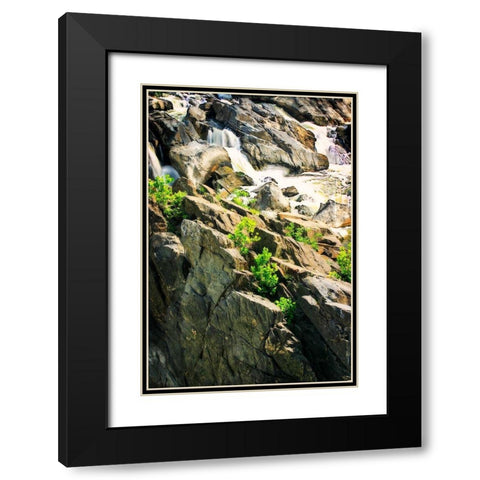 Cascading Water II Black Modern Wood Framed Art Print with Double Matting by Hausenflock, Alan