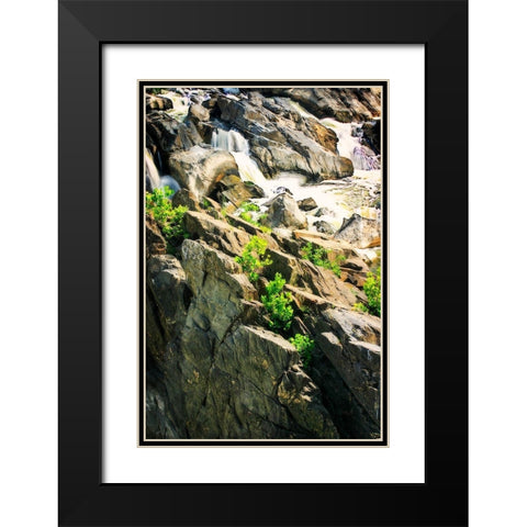 Cascading Water II Black Modern Wood Framed Art Print with Double Matting by Hausenflock, Alan