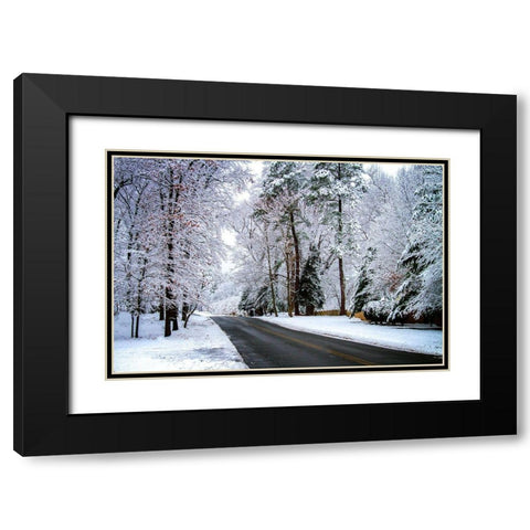 Old Church Rd. Black Modern Wood Framed Art Print with Double Matting by Hausenflock, Alan