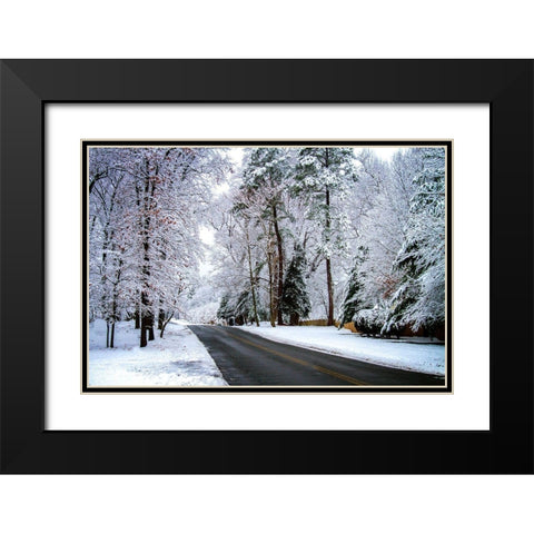 Old Church Rd. Black Modern Wood Framed Art Print with Double Matting by Hausenflock, Alan