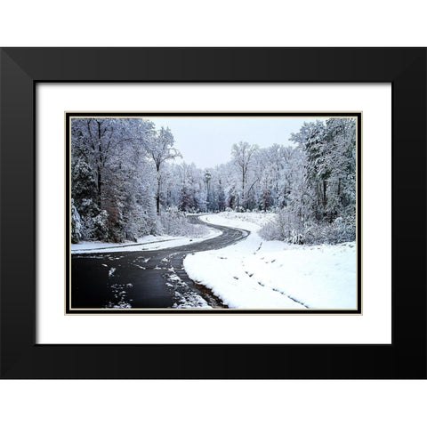 Lindsay Hill Lane Black Modern Wood Framed Art Print with Double Matting by Hausenflock, Alan