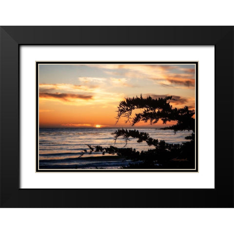 Sunset on Carmel Bay Black Modern Wood Framed Art Print with Double Matting by Hausenflock, Alan