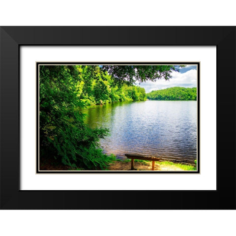 Holiday Lake Black Modern Wood Framed Art Print with Double Matting by Hausenflock, Alan