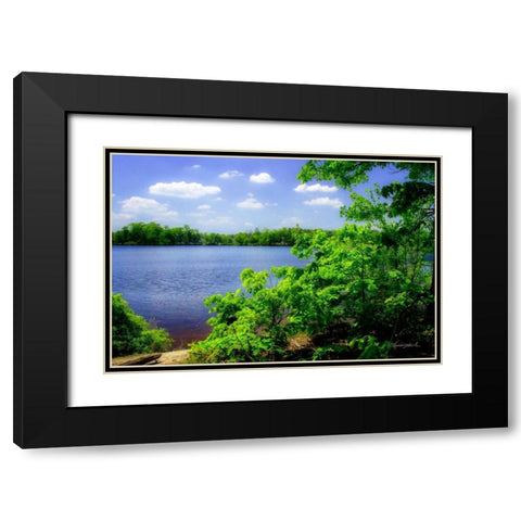 Swift Creek Lake Black Modern Wood Framed Art Print with Double Matting by Hausenflock, Alan