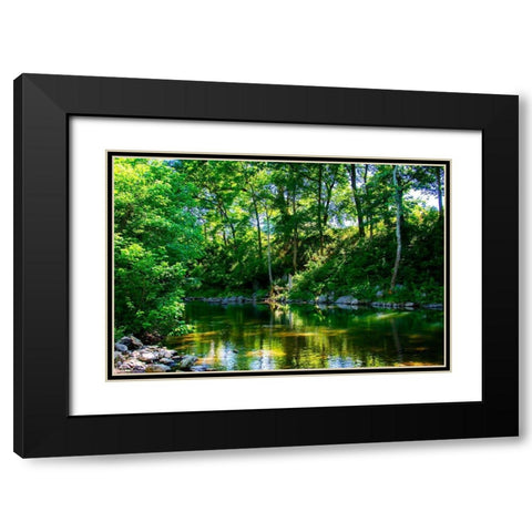 Stony Creek Black Modern Wood Framed Art Print with Double Matting by Hausenflock, Alan