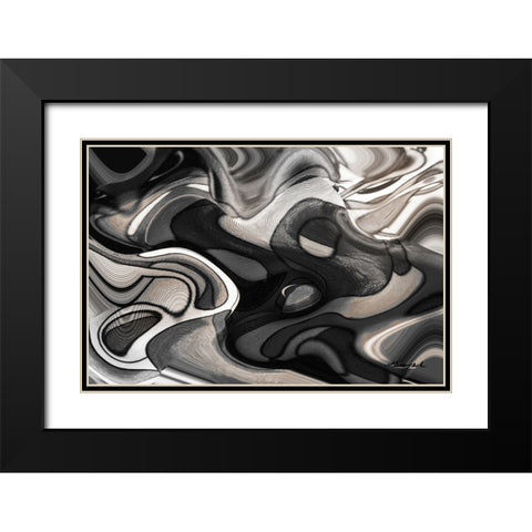 Jumble Black Modern Wood Framed Art Print with Double Matting by Hausenflock, Alan