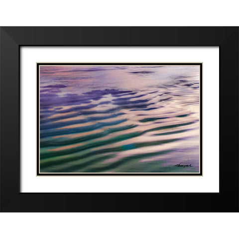 Water and Sand Black Modern Wood Framed Art Print with Double Matting by Hausenflock, Alan