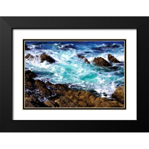 Churning Surf I Black Modern Wood Framed Art Print with Double Matting by Hausenflock, Alan