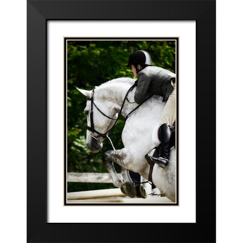 Jumping Hunter II Black Modern Wood Framed Art Print with Double Matting by Hausenflock, Alan