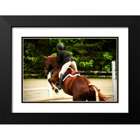 Jumping Hunter III Black Modern Wood Framed Art Print with Double Matting by Hausenflock, Alan