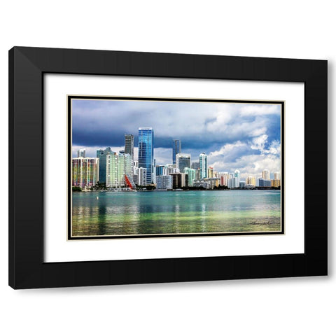 Downtown Miami Black Modern Wood Framed Art Print with Double Matting by Hausenflock, Alan