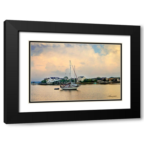 Mooring in Banks Channel Black Modern Wood Framed Art Print with Double Matting by Hausenflock, Alan