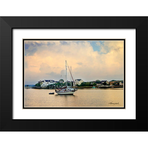 Mooring in Banks Channel Black Modern Wood Framed Art Print with Double Matting by Hausenflock, Alan