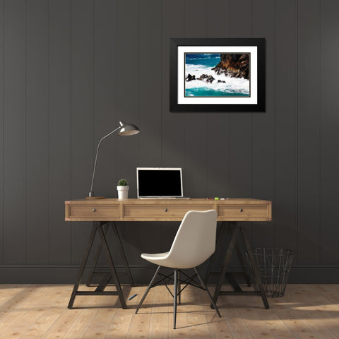 Churning Surf II Black Modern Wood Framed Art Print with Double Matting by Hausenflock, Alan