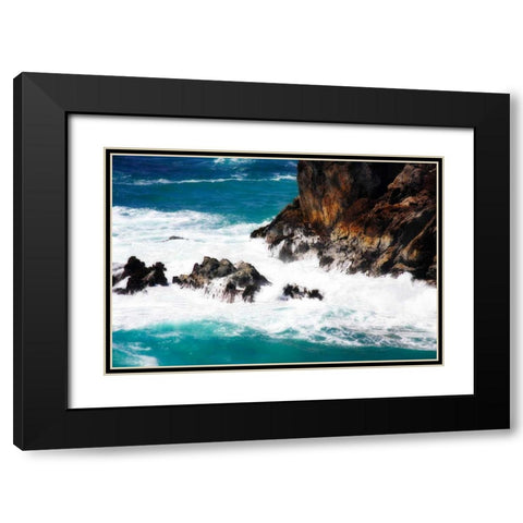 Churning Surf II Black Modern Wood Framed Art Print with Double Matting by Hausenflock, Alan