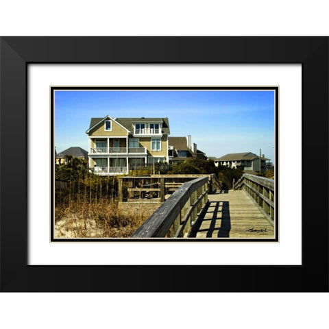 Beach House II Black Modern Wood Framed Art Print with Double Matting by Hausenflock, Alan