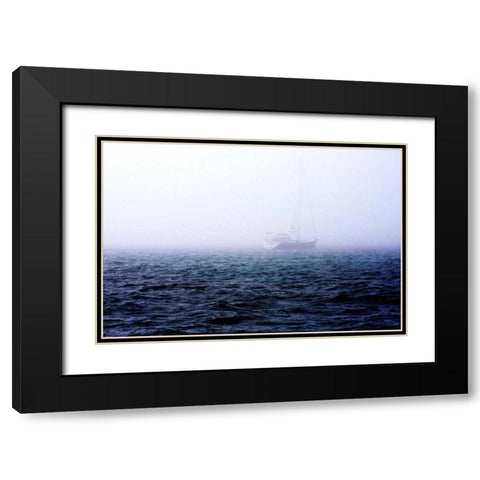 Fog on the Bay I Black Modern Wood Framed Art Print with Double Matting by Hausenflock, Alan