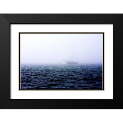 Fog on the Bay I Black Modern Wood Framed Art Print with Double Matting by Hausenflock, Alan