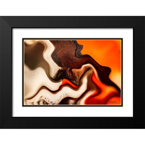 Flow Black Modern Wood Framed Art Print with Double Matting by Hausenflock, Alan