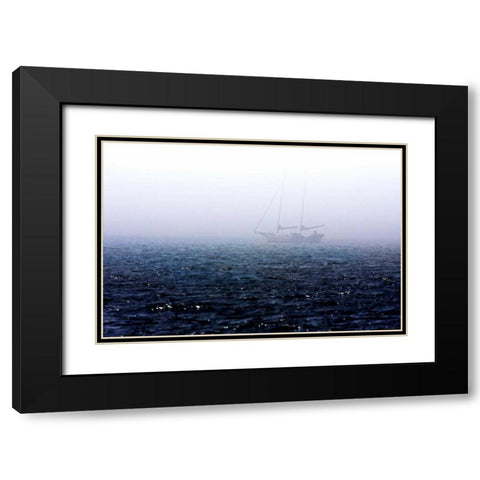 Fog on the Bay II Black Modern Wood Framed Art Print with Double Matting by Hausenflock, Alan