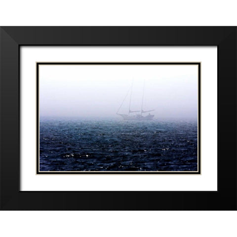 Fog on the Bay II Black Modern Wood Framed Art Print with Double Matting by Hausenflock, Alan